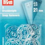 Prym Aannaaidrukknoop kunststof rond 21mm transparant - 6stuks